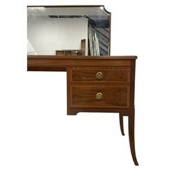 Georgian design mahogany chest, fitted with five graduating long drawers (W78cm D47cm H109cm); matching dressing table, raised mirror back, fitted with four drawers (W142cm D47cm H119cm)