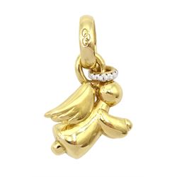 Links of London 18ct gold diamond angel pendant / charm, hallmarked