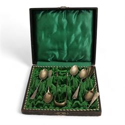  Silver backed hair brush and comb, cased, Birmingham 1927 Maker William Neale Ltd silver backed hand mirror, three silver handled button hooks, plated cutlery, 800 standard tea spoons etc