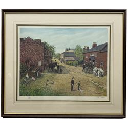 Tom Dodson (British 1910-1991): 'The Smithy' 'The Backyard' 'The New Baby' and 'The Old Town Hall', set four limited edition colour prints two signed and numbered in pencil max 35cm x 47cm (4)