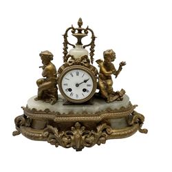 French 8-day spelter Mantle clock c1900 