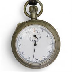 Military stop watch in plated case, inscribed 'W Ehrhardt Ltd, Mark II No.2056, 1915'