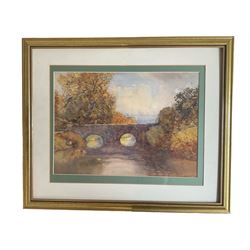 Arthur C Morgan Smith (British 1904-1994): Summer Gardening and The Stone Bridge, two watercolours signed; William Leithwood Appleton (British 19th century British): 'Betws-y-Coed' Wales, watercolour signed (3)