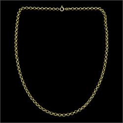 9ct gold cable link chain necklace, London import mark 1988