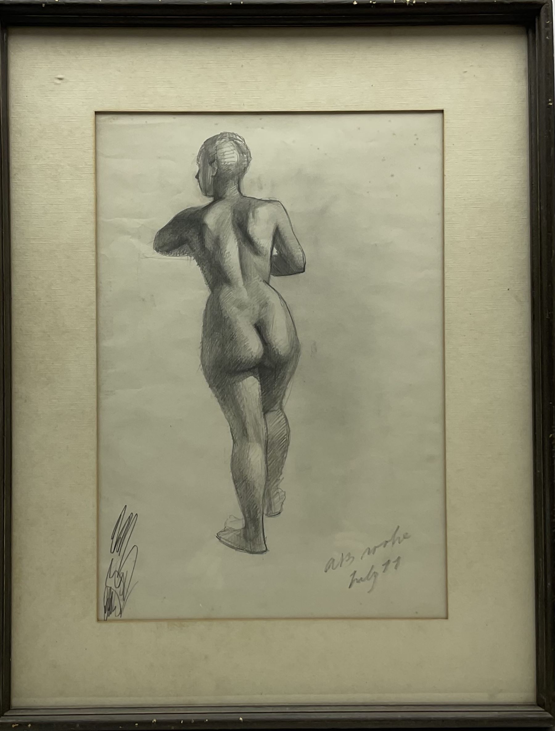 DS Anne Isabella Brooke (British 1916-2002): Female Nude Life Study, pencil  signed and dated July 11th, 48cm x 33cm Notes: painter and teacher born at  South Crosland, Yorkshire principally known for -