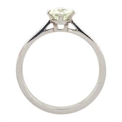 Platinum single stone round brilliant cut diamond ring, hallmarked, diamond approx 0.55 carat