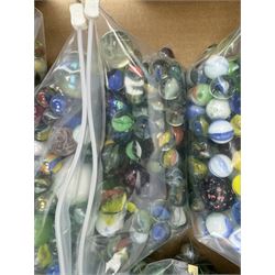 Large quantity of vintage glass marbles, in one box