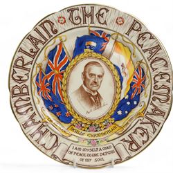 Paragon commemorative plate, Chamberlain The Peacemaker, The Peace Conference at Munich, Sept. 29th 1938, D23.5cm