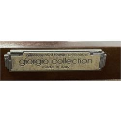 Giorgio Collection - Art Deco design macassar ebony 'Luna' console table, rectangular bow-front top with cross-banding and sun-burst veneer, fitted with single drawer, raised on a curved U-shaped base, retailed by Harrods