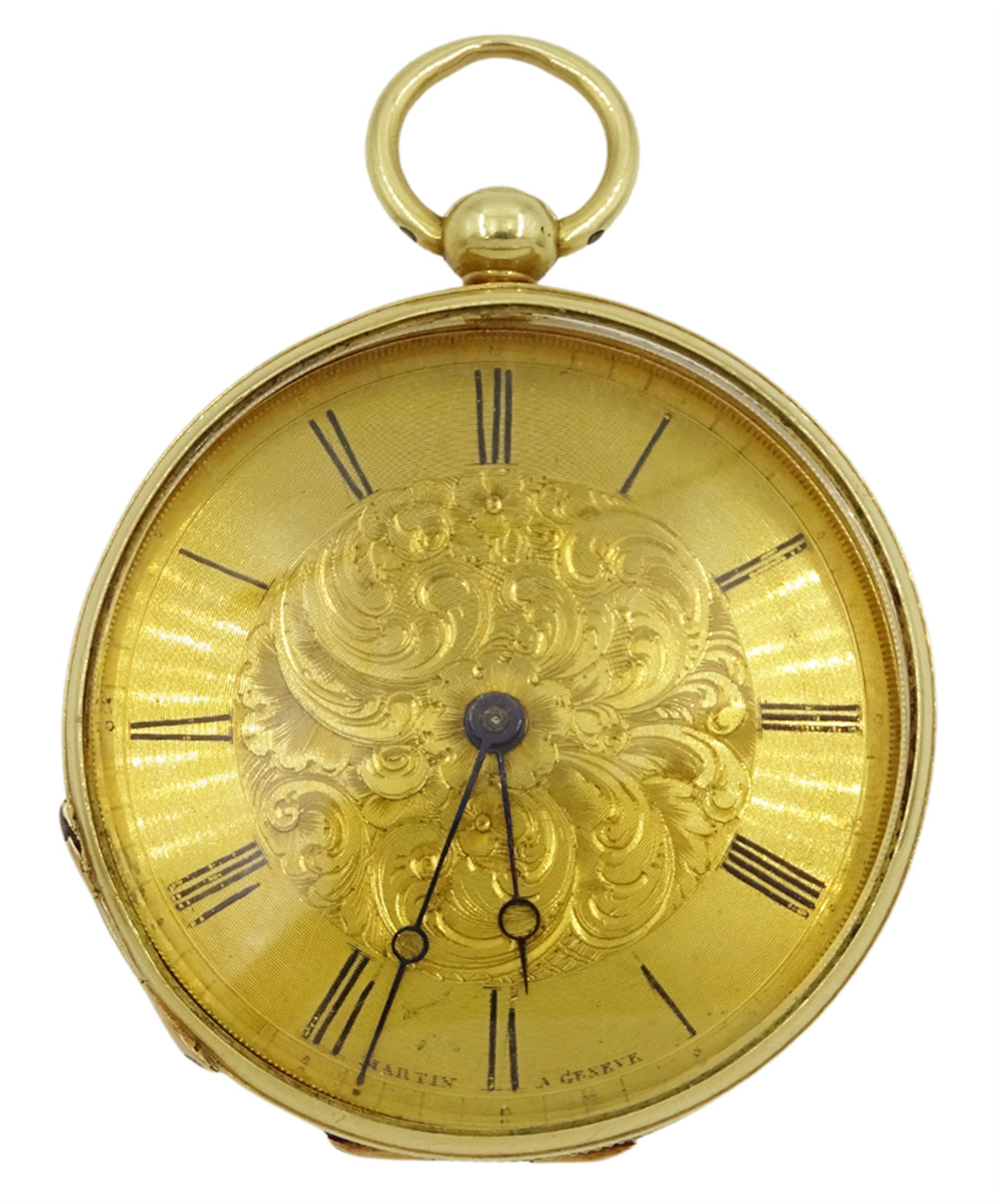 DS Early 20th century 18ct gold Swiss keyless cylinder ladies pocket ...