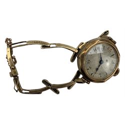 9ct gold mechanical wrist watch, 15 jewel movement, one an expanding bracelet strap