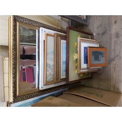 Gilt Framed Mirror, Pictures and Two Other Mirrors