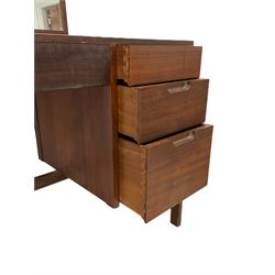 Vanson - mid-20th century teak dressing table, raised rectangular swing mirror, fitted with four drawers 