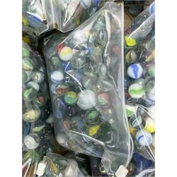 Large quantity of vintage glass marbles, in one box