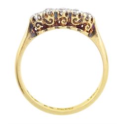 Early 20th century gold five stone old cut diamond ring, stamped 18ct, total diamond weight approx 0.20 carat