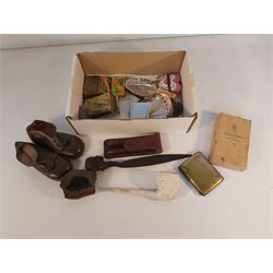Meerschaun Pipe, Two Small Shoes, Cigar Cases, Etc