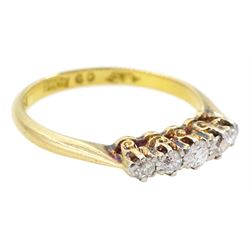 Early 20th century gold five stone old cut diamond ring, stamped 18ct, total diamond weight approx 0.20 carat