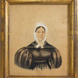 English School (19th century): Portrait of 'Mrs James - Aged 74' and 'Mrs Barratt (Wife of John Barratt of Wintringham)', pair of miniature watercolours inscribed verso 11cm x 9cm (2)