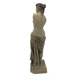 Parian ware model of a female bust on socle plinth, H20cm, resin model of 'Venus', together with other resin and composite classical figures and busts, H42cm max (6)