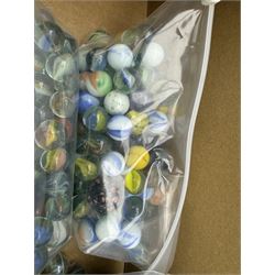 Large quantity of vintage glass marbles, in one box