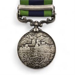 Edward VII India General Service medal with North West Frontier 1908 clasp to 4420 Sepoy Damodah 21st Punjabis,  George V IGS with Waziristan 1919-21 and Afghanistan N.W.F. clasps to Havr Pithu Ram 1/69 Punjabis and another, George VI to F-1477 Swpr Imam Din 13 F F Rifles (3)