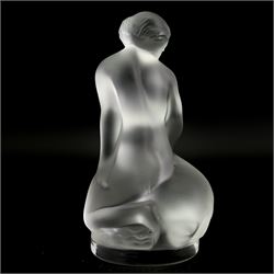 Two Lalique crystal figures modelled as Leda and the Swan and Diane, both signed Lalique, France, H12cm (2)