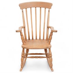 Victorian design solid beech farmhouse rocking chair 
