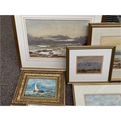 Collection of Victorian and later maritime watercolours and oils variously signed and dated to include Robert Sutherland in one box (7)