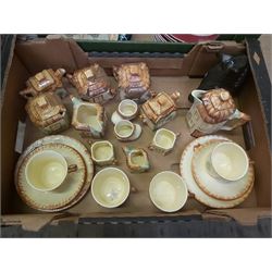 Two Boxes of Ceramics including Keele St Pottery Cottage Ware