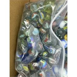 Large quantity of vintage glass marbles, in one box