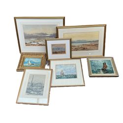 Collection of Victorian and later maritime watercolours and oils variously signed and dated to include Robert Sutherland in one box (7)