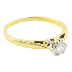 18ct gold single stone round brilliant cut diamond ring, hallmarked, diamond 0.33 carat