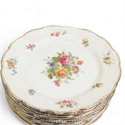 Royal Doulton New Romance collection Oxford Gold set of twelve second quality dinner plates and twelve second quality side plates, and twelve second quality soup plates, together with twelve Furnivals kidney dishes and other dinnerware 