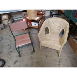 Wicker Chair and Metal Chair