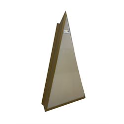 Large contemporary floor standing gilt framed light fitting of pyramid form