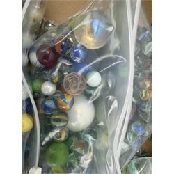 Large quantity of vintage glass marbles, in one box