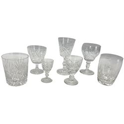 Set of eight Royal Doulton wine glasses, six Edinburgh crystal wine glasses and various other pieces of cut table glass including wines, tumblers etc