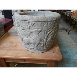 Reconstituted Stone Planter and Plinth