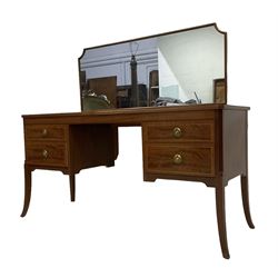 Georgian design mahogany chest, fitted with five graduating long drawers (W78cm D47cm H109cm); matching dressing table, raised mirror back, fitted with four drawers (W142cm D47cm H119cm)