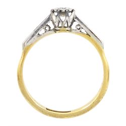 Early 20th century gold single stone old cut diamond ring, stamped 18ct Plat, diamond approx 0.15 carat