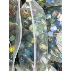 Large quantity of vintage glass marbles, in one box