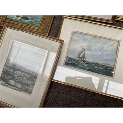 Collection of Victorian and later maritime watercolours and oils variously signed and dated to include Robert Sutherland in one box (7)