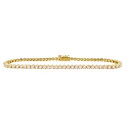 18ct gold round brilliant cut diamond bracelet, stamped 750, total diamond weight 3.02 carat, with International Gemological Institute report