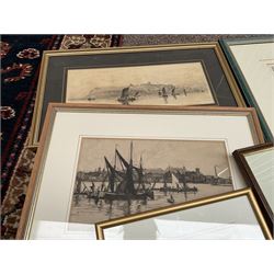 Collection of etchings including one of Whitby by various hands to include Edward Cherry, H Parkinson, Frank H etc (5)