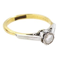 Early 20th century gold single stone old cut diamond ring, stamped 18ct Plat, diamond approx 0.15 carat