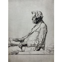 Malcolm Osborne (British 1880-1963): 'Herbert Thompson MA Litt D' (1859-1944), first trial proof drypoint etching signed titled and dated '36 in pencil 36cm x 26cm (unframed)
Notes: Herbert Thompson was a Barrister & Egyptologist, the son of surgeon Sir Henry Thompson (1820-1904).