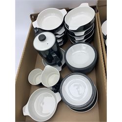 Large Poole Pottery dinner, tea and coffee service, in charcoal, Dishwasher & Oven Proof, in two boxes