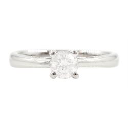 18ct white gold single stone round brilliant cut diamond ring, hallmarked, diamond approx 0.30 carat