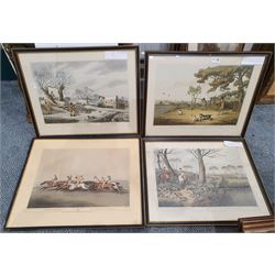 4 reproduction hunting lithographs