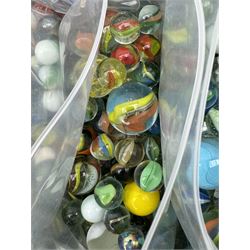 Large quantity of vintage glass marbles, in one box